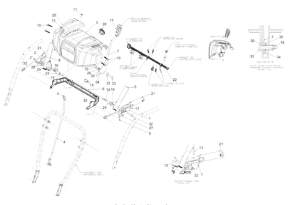 Panel Diagram and Parts List for 3X34-INCHPROH (31AH8E2V710)(2017) Cub Cadet Snow Blower